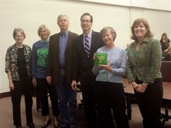 Arlington Chapter members posed with volunteer award and Arlington County Board member.