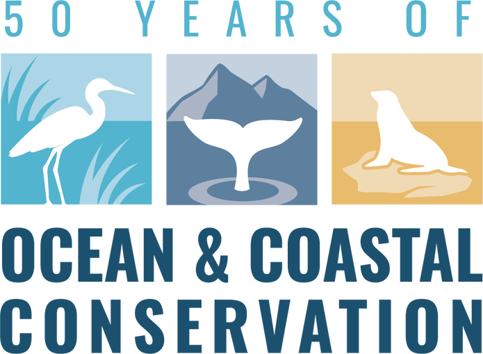 logo for 50 years of ocean and coastal conservation