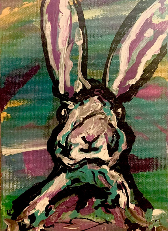 colorful painting of a rabbit 