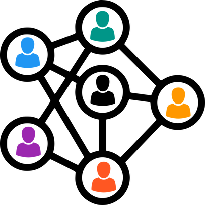 graphic showing connected people