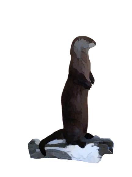 river otter standing tall on hind legs